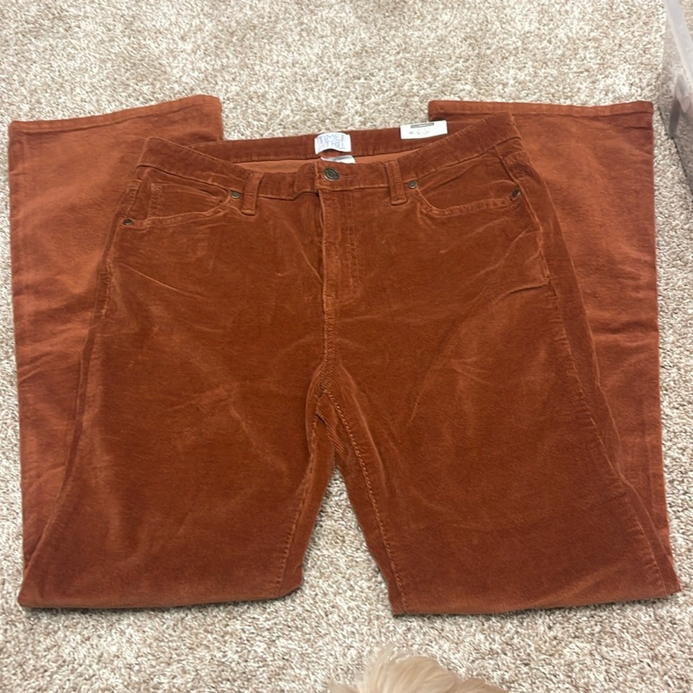 NWT! Time and Tru brown corduroy with flair bottom